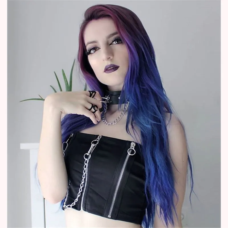 [ @x_blackpumpkin ] "ZIPPERED CHAIN SEXY" TUBE TOP Y021407