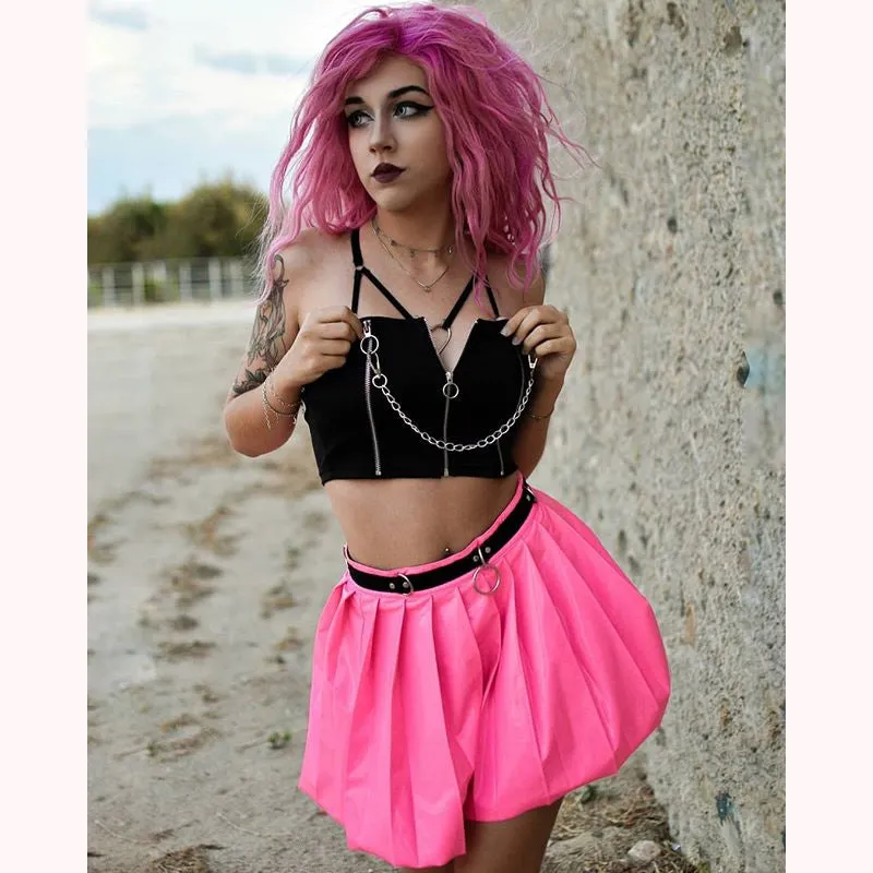[ @x_blackpumpkin ] "ZIPPERED CHAIN SEXY" TUBE TOP Y021407