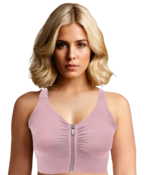 10123 - Cross Body Style Zippered Front Yoga Bra