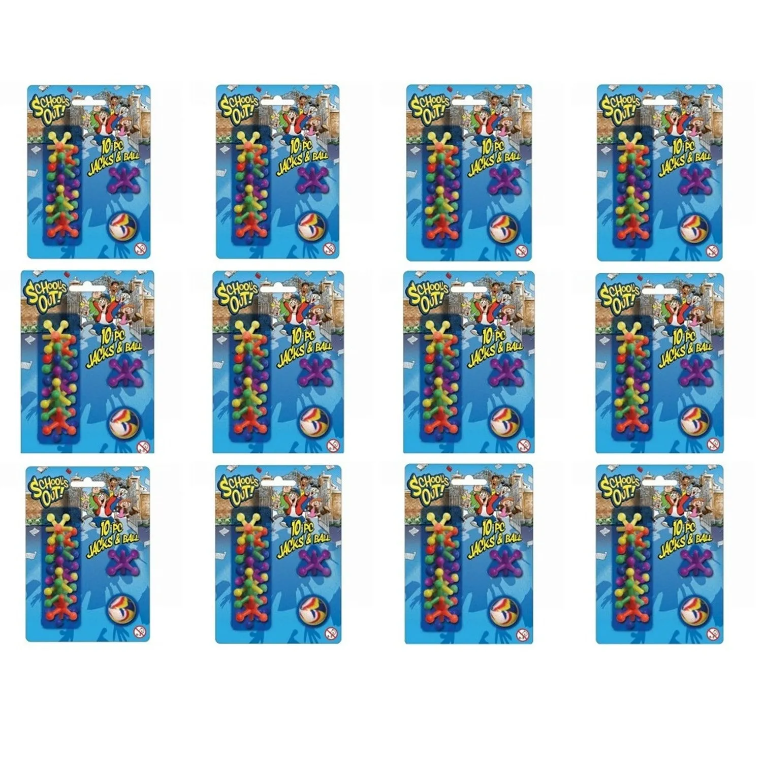 12 Pack of 10 Piece Jax and Ball Game