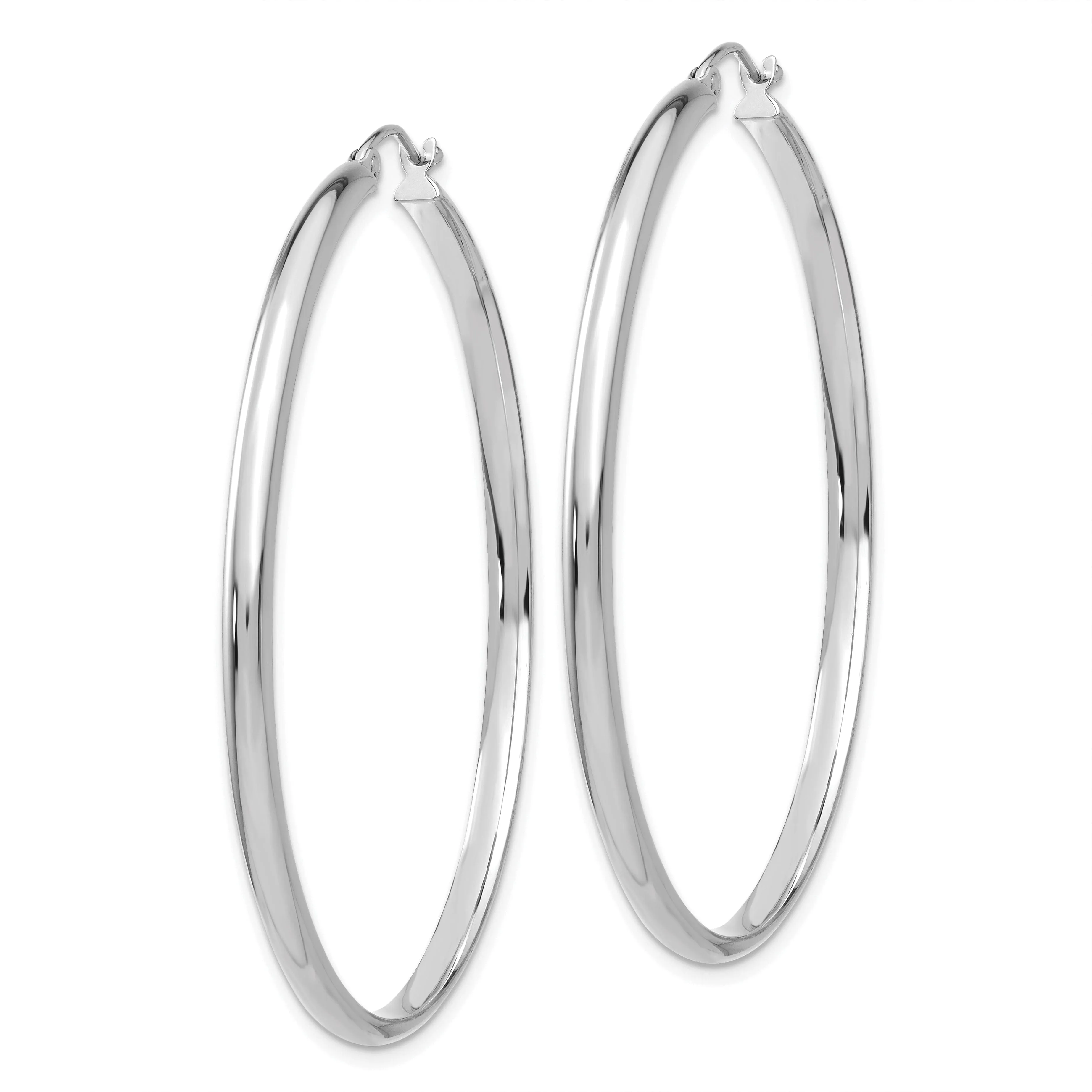 14k White Gold Polished Hoop Earring