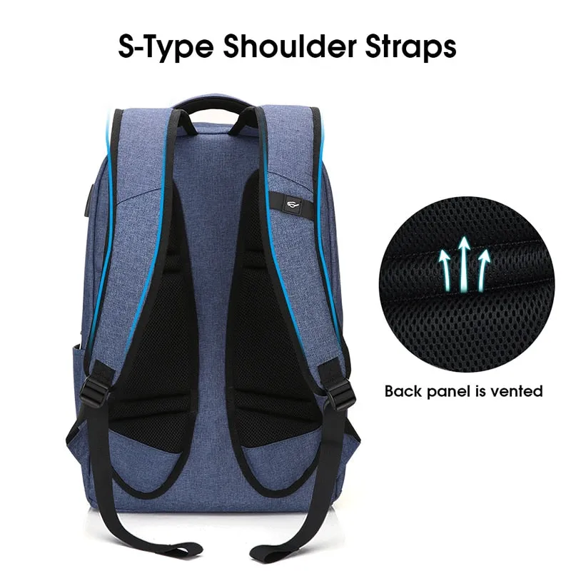 17 inches Laptop Bag Business Backpack with USB Charging Port, One Size