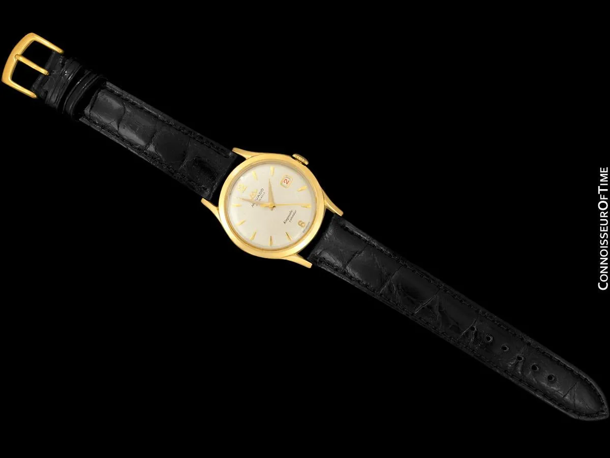 1950's Movado "Kingmatic Calendar" Vintage Mens Automatic Watch - 18K Gold with Box