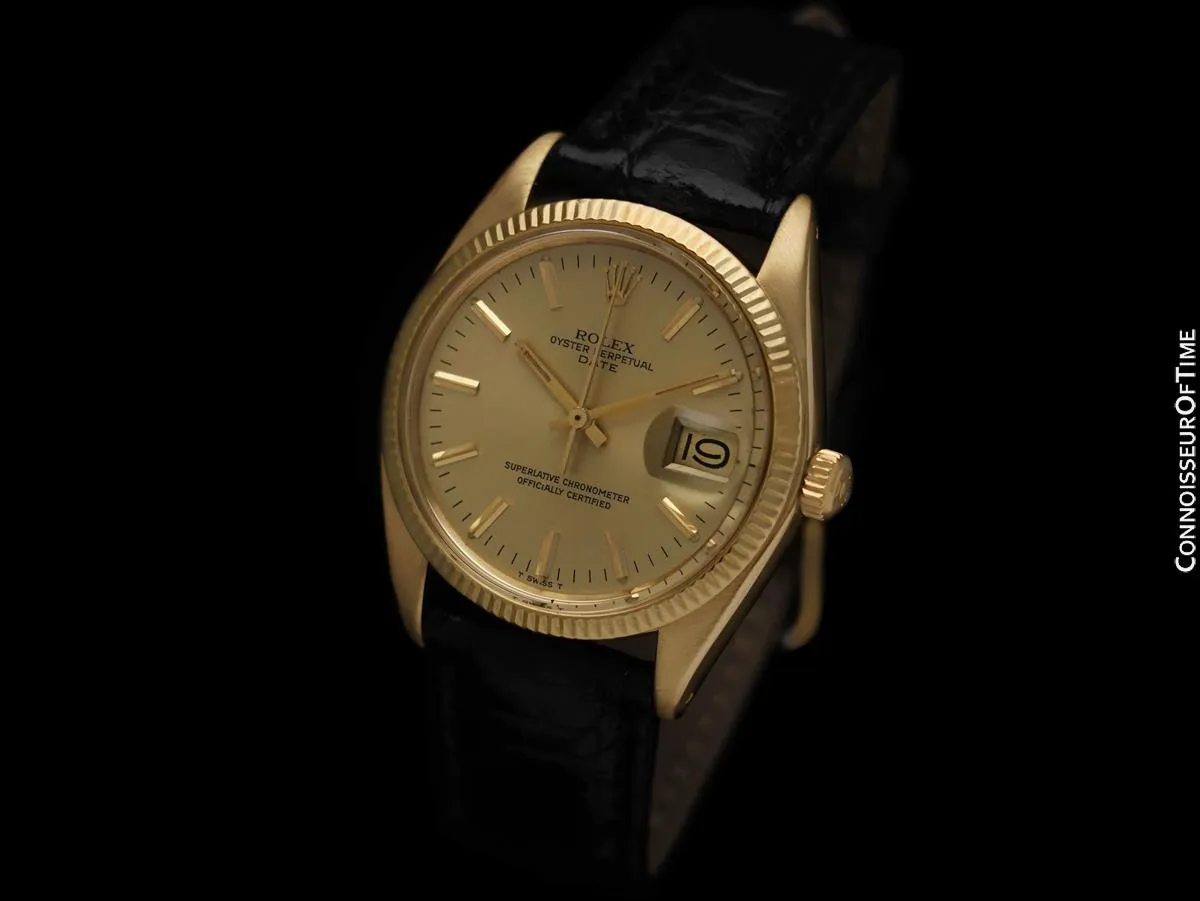 1979 Rolex Oyster perpetual Date (Datejust) Mens Watch, Champagne Dial - 14K Gold