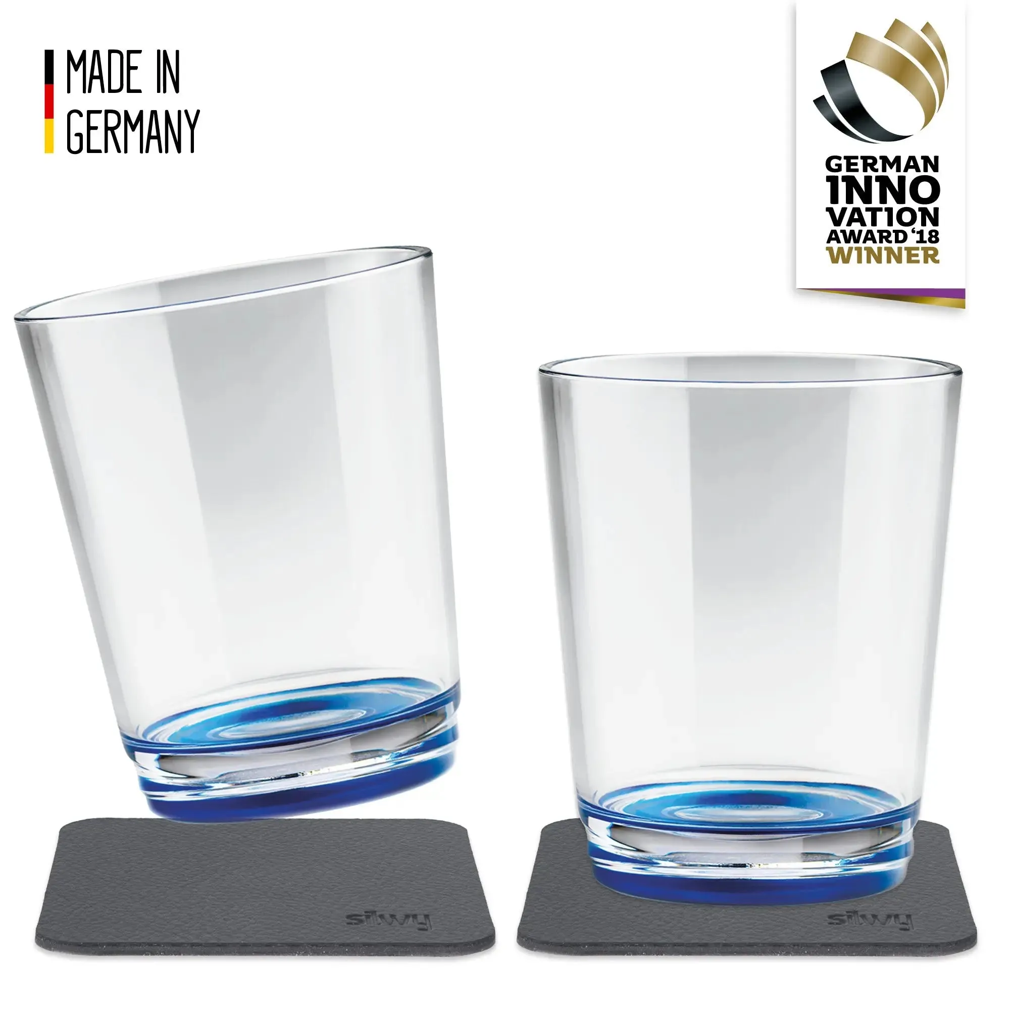 2 x Magnetic Drinking Cup Triple Lui Blue By Silwy