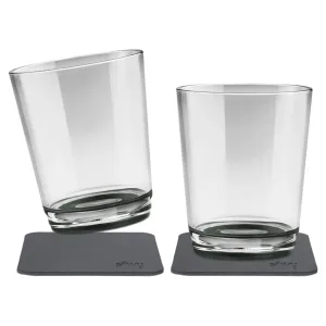 2 x Magnetic Drinking Cup Triple Pearl Grey By Silwy