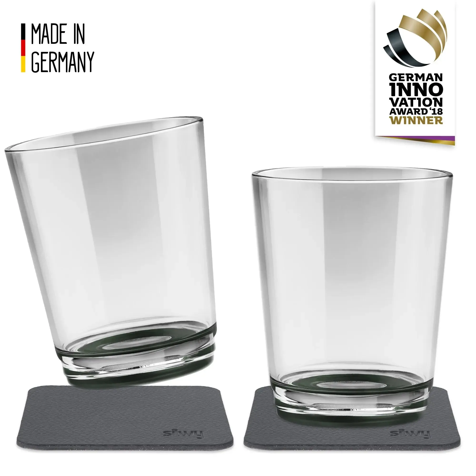 2 x Magnetic Drinking Cup Triple Pearl Grey By Silwy