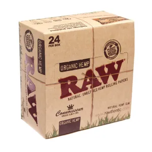 24 Raw Organic Hemp King Size Slim Papers   Tips (Connoisseur)