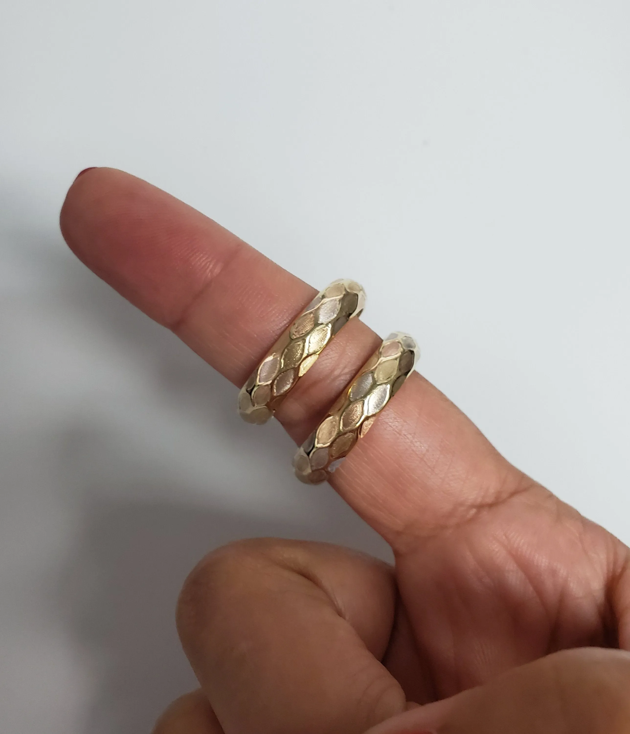 29MM White & Rose Diamond Cut Gold Hoops