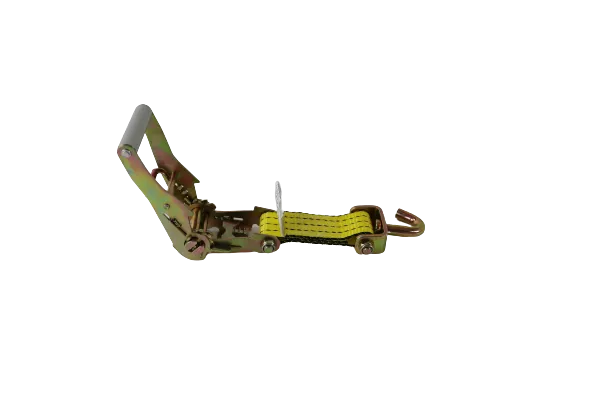 2" x 11' Yellow Tecnic Ratchet 3 Point Wheel Strap with 3 Rubber Tread Grabs (Swivel J) | Pack of 4