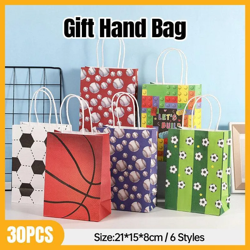 30PCS Fashion Ball Kraft Paper Gift Bag Festivals gift tote bag Party Favor Bag