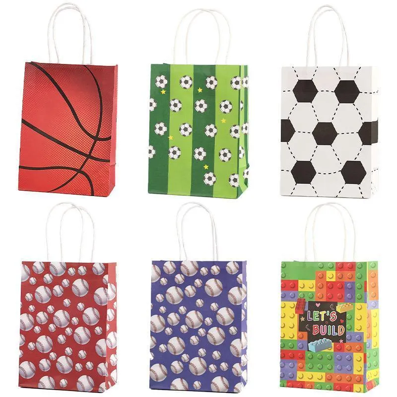 30PCS Fashion Ball Kraft Paper Gift Bag Festivals gift tote bag Party Favor Bag