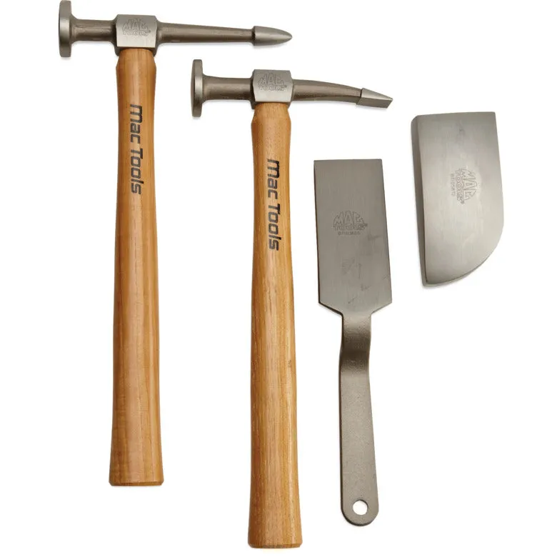 4-PC. Wooden-Handled Hammer Auto Body Repair Tool Set