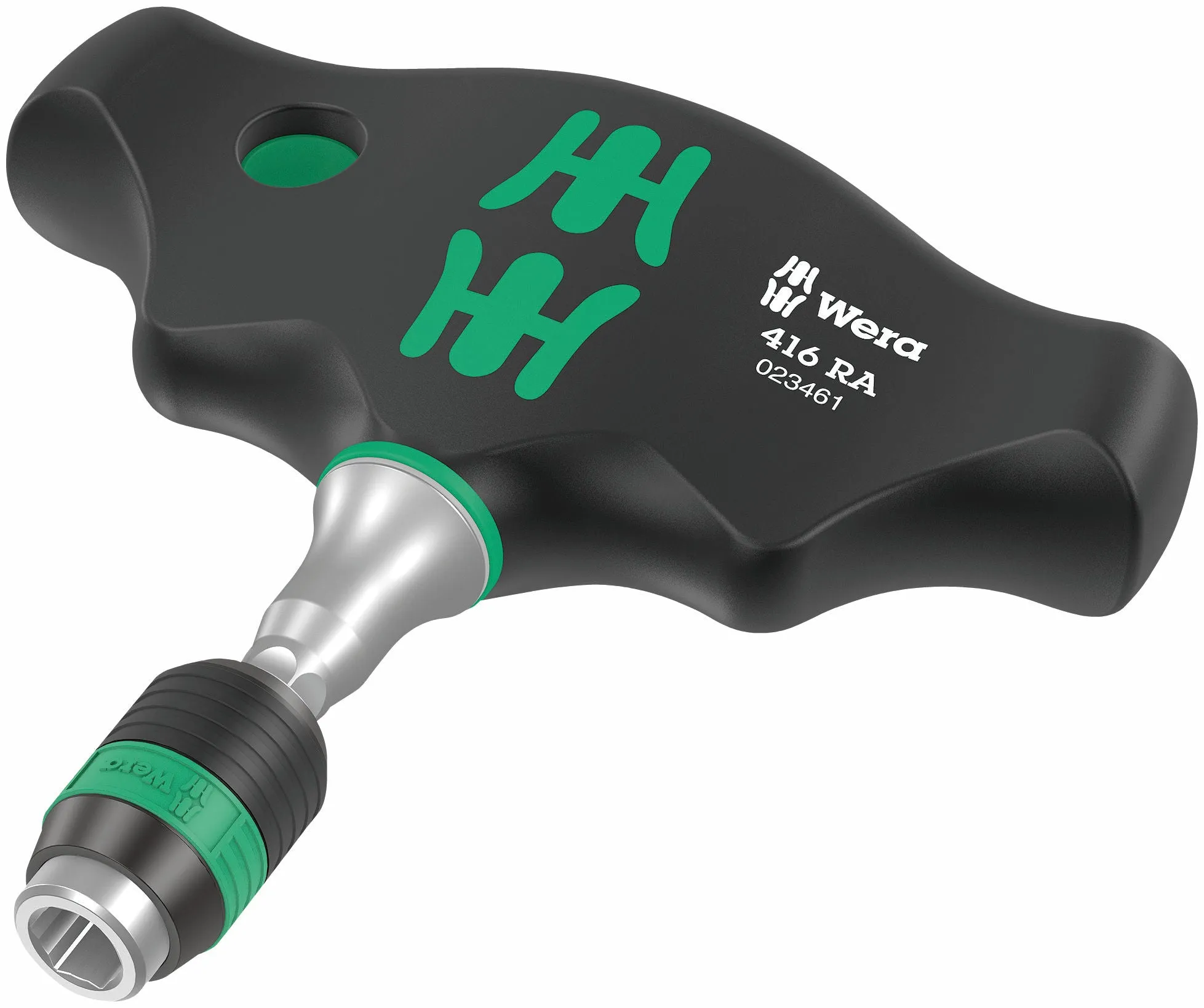 416 RA T-handle bitholding screwdriver with ratchet function and Rapidaptor quick-release chuck (WERA)