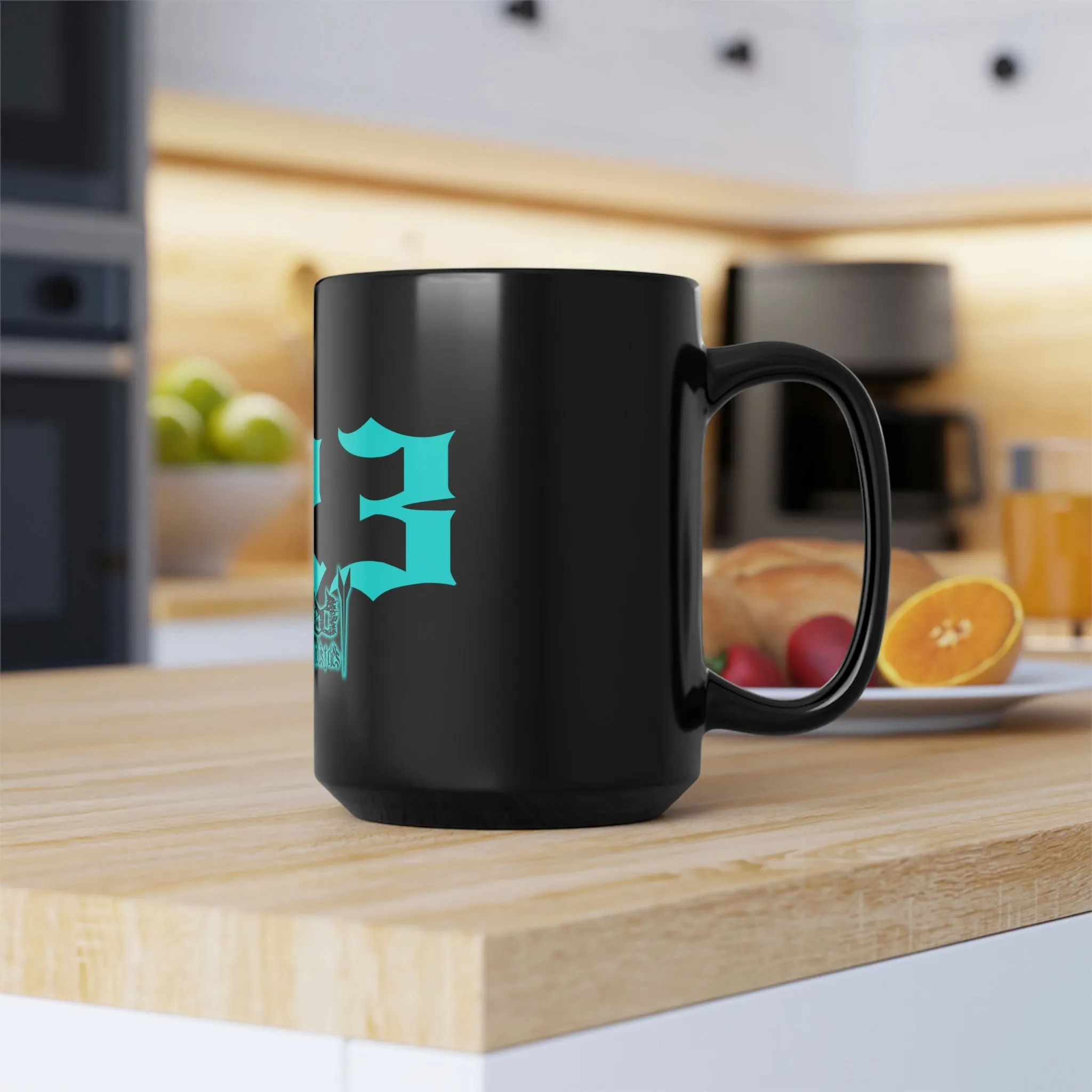 423 Teal/Black Mug, 15oz