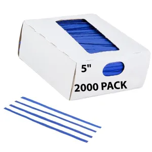 5 Inch Pre-cut Blue Plastic Twist Ties for Bags