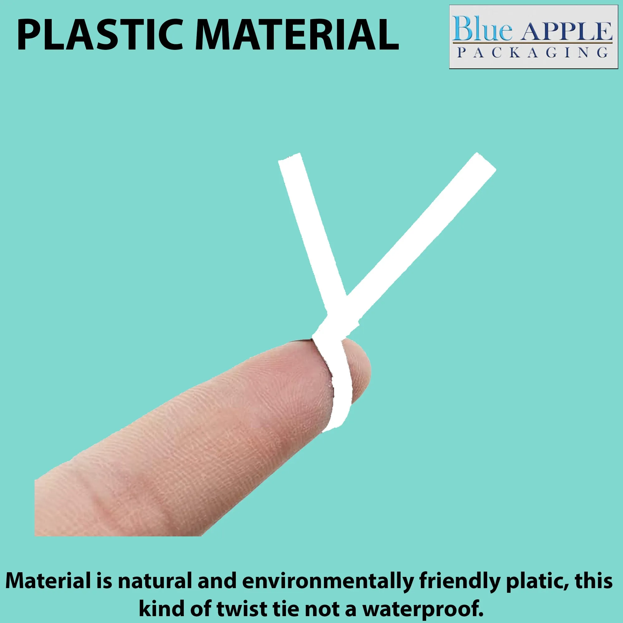 5 Inch Pre-cut Blue Plastic Twist Ties for Bags
