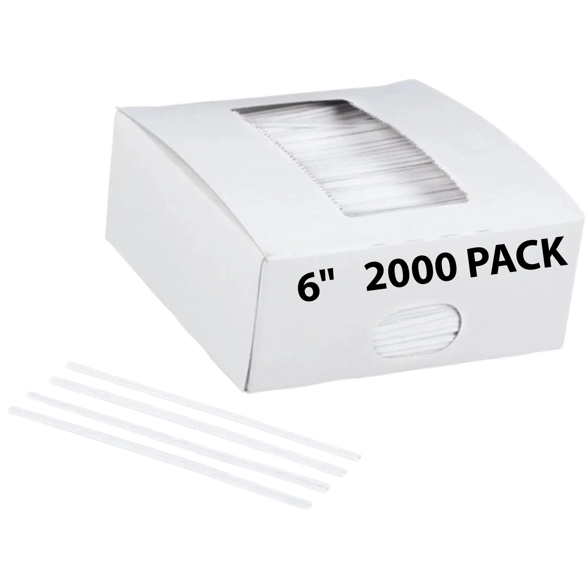 6 Inch Pre-cut White Paper Twist Ties for Bags
