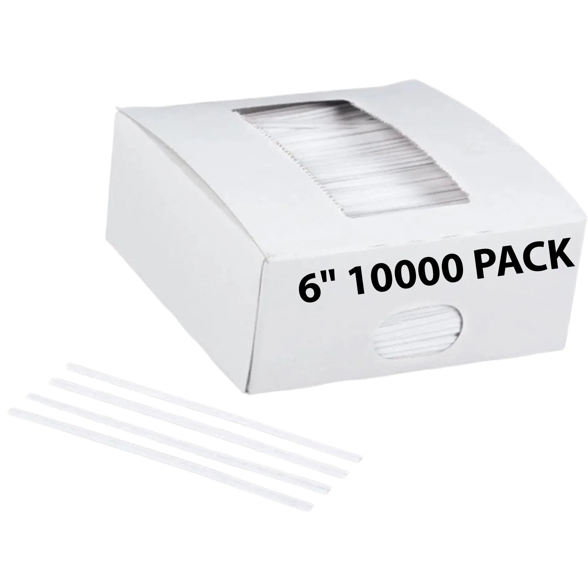 6 Inch Pre-cut White Paper Twist Ties for Bags