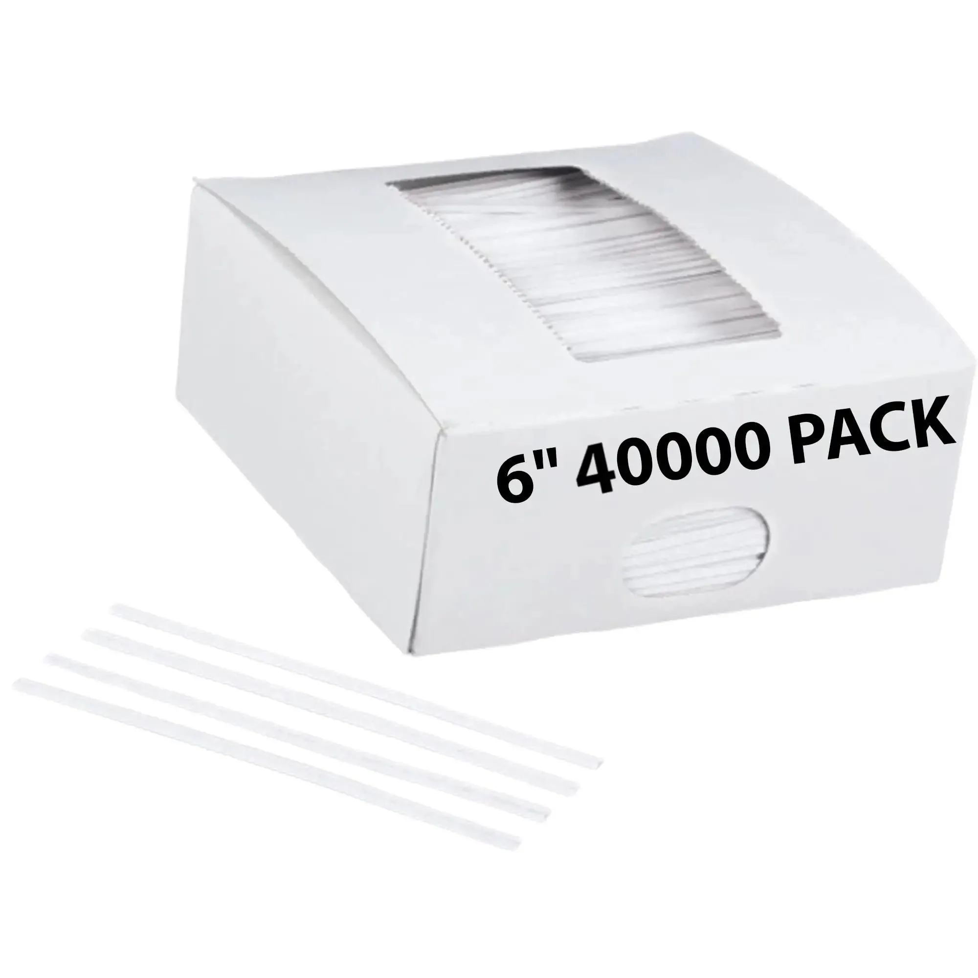 6 Inch Pre-cut White Paper Twist Ties for Bags