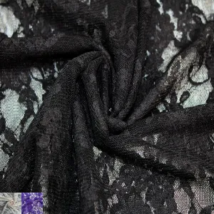 60" Nylon Spandex Lace Floral Pattern, Breathable Fabric by the Yard - 83GSM, Lightweight, 4-Way Stretch - Perfect for Clothing, Lingerie, Bridal Gowns & DIY (SKU-863)