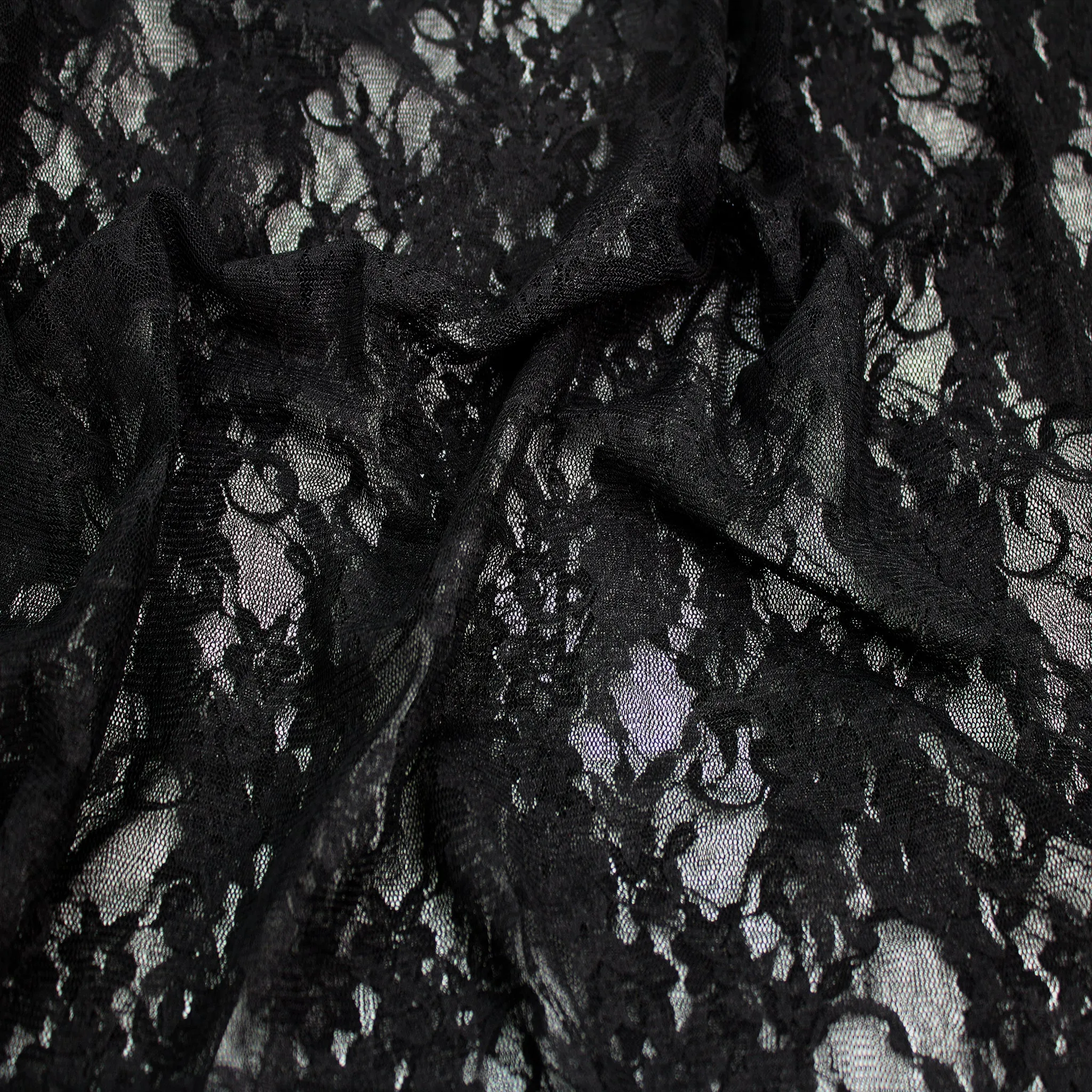 60" Nylon Spandex Lace Floral Pattern, Breathable Fabric by the Yard - 83GSM, Lightweight, 4-Way Stretch - Perfect for Clothing, Lingerie, Bridal Gowns & DIY (SKU-863)