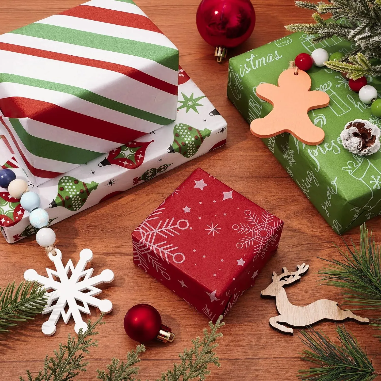 64 Sheets Christmas Tissue Paper Vintage Snowflake Gift Wrapping Paper 14" X 20"