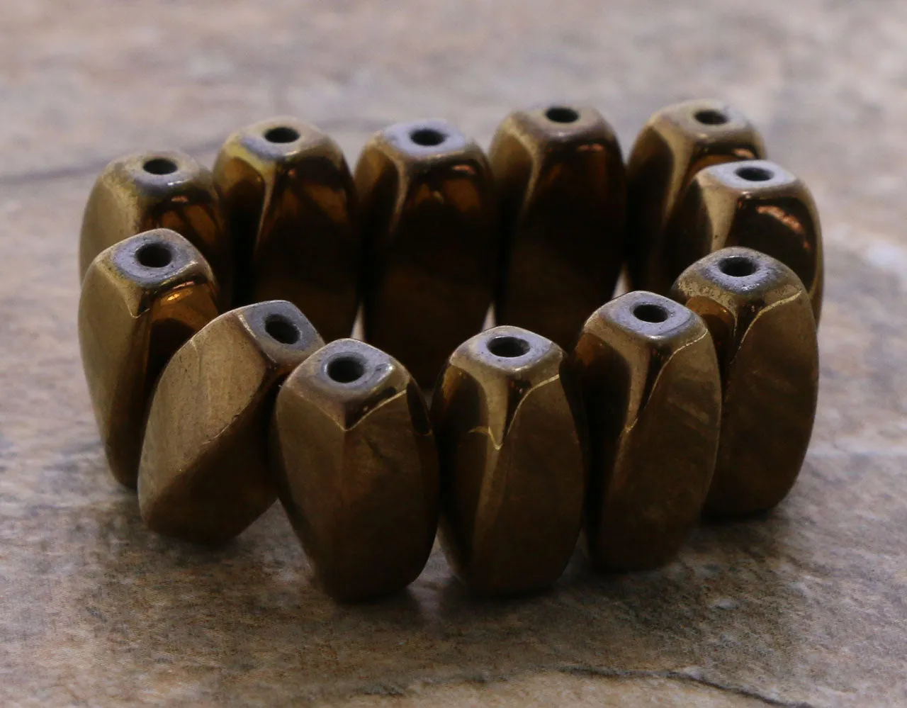 6X12mm Magnetic Hematite Bronze Twist Mh49