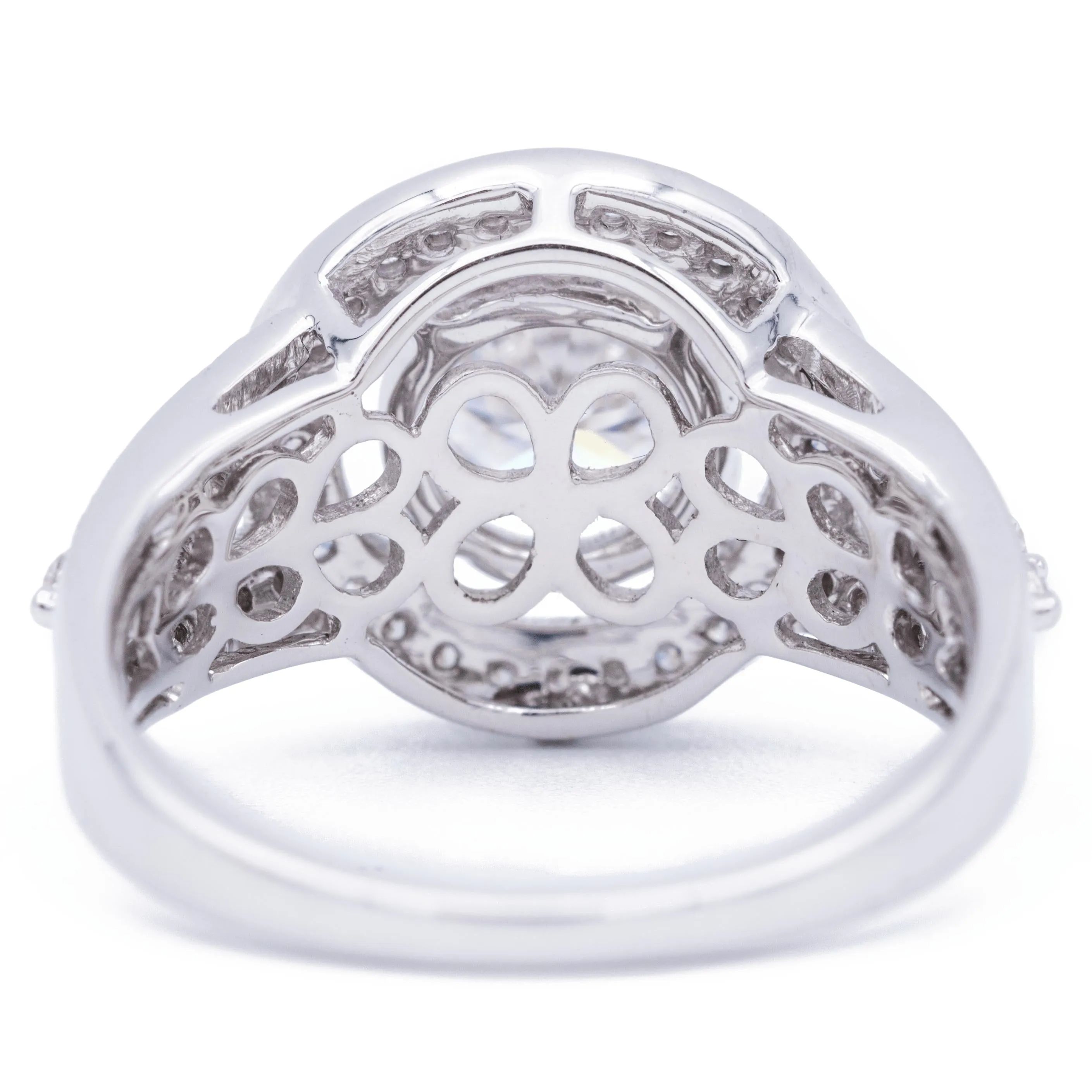 7.5mm Round Center 14K White Gold Halo Ring