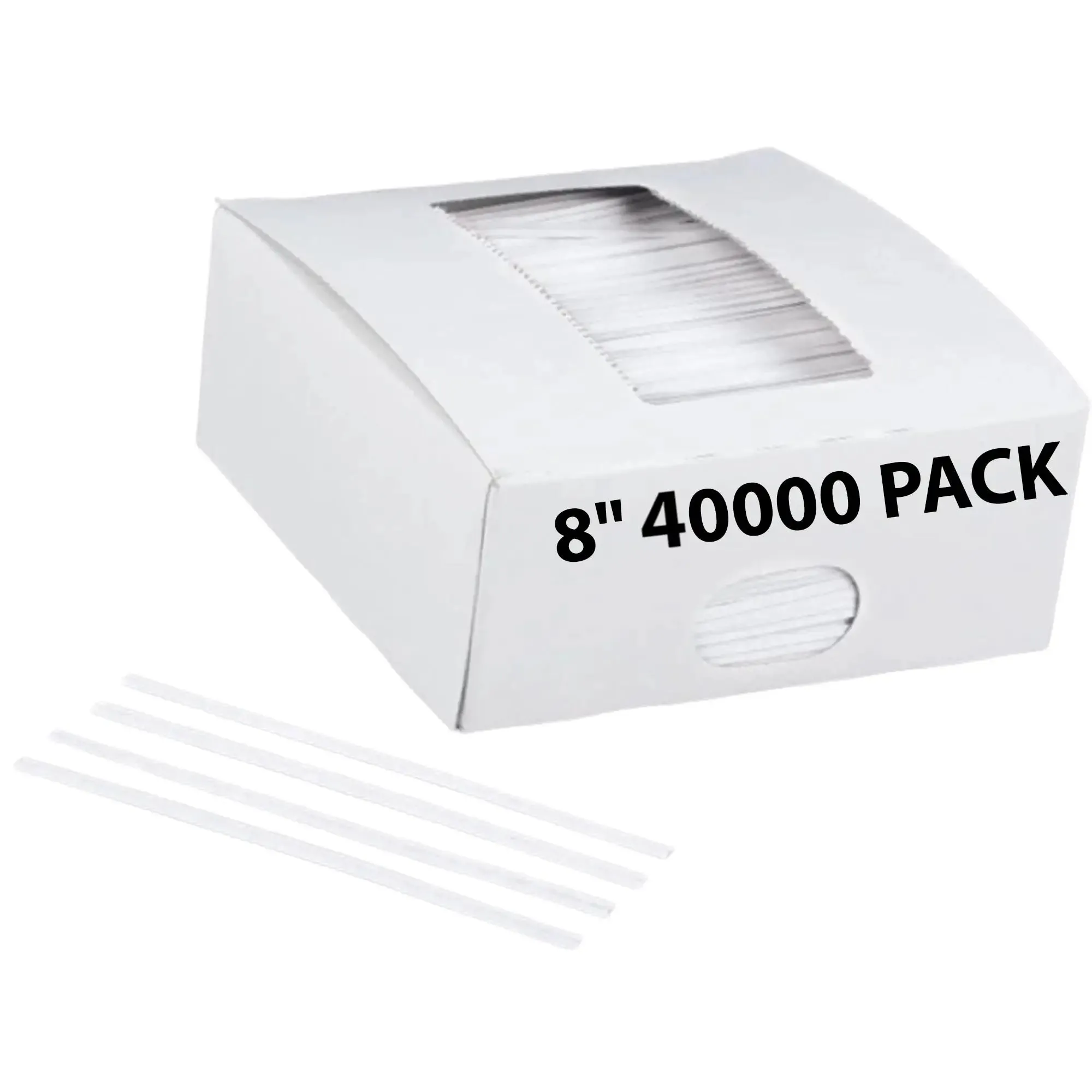 8 Inch Pre-cut White Paper Twist Ties for Bags