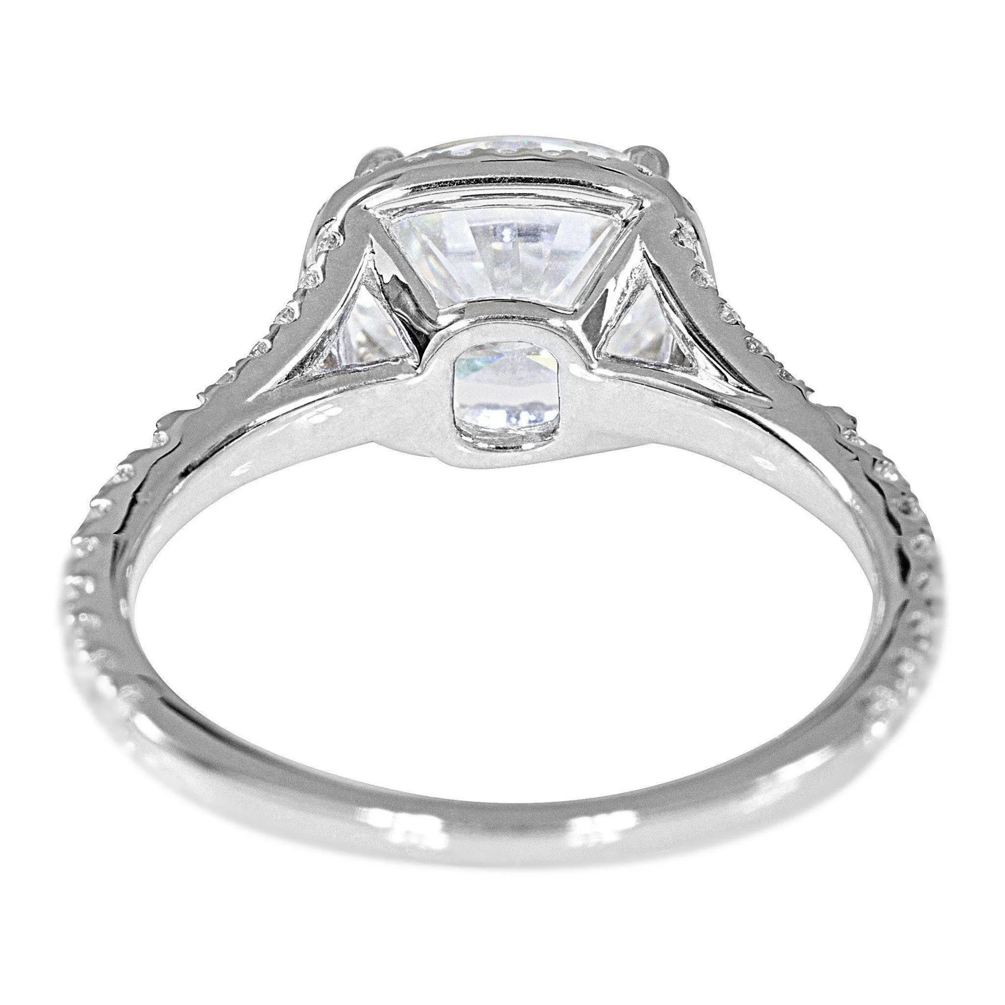 9x7mm Oval Center 14K White Gold Diamond East to West Diamond Halo Basket Design Ring