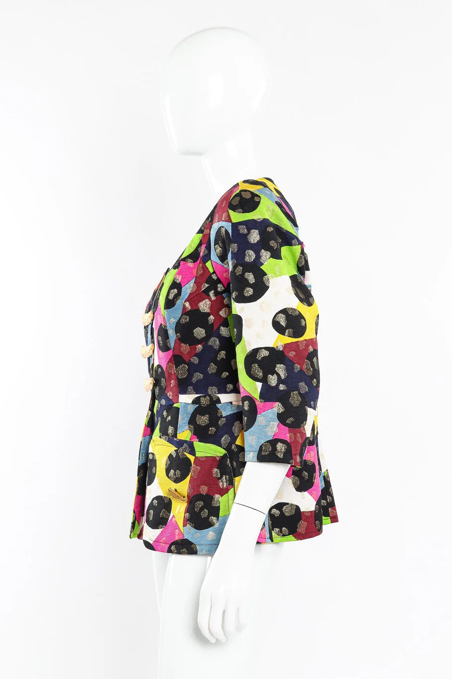 Abstract Grosgrain Peplum Jacket