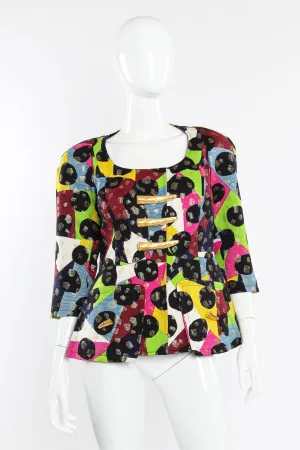 Abstract Grosgrain Peplum Jacket