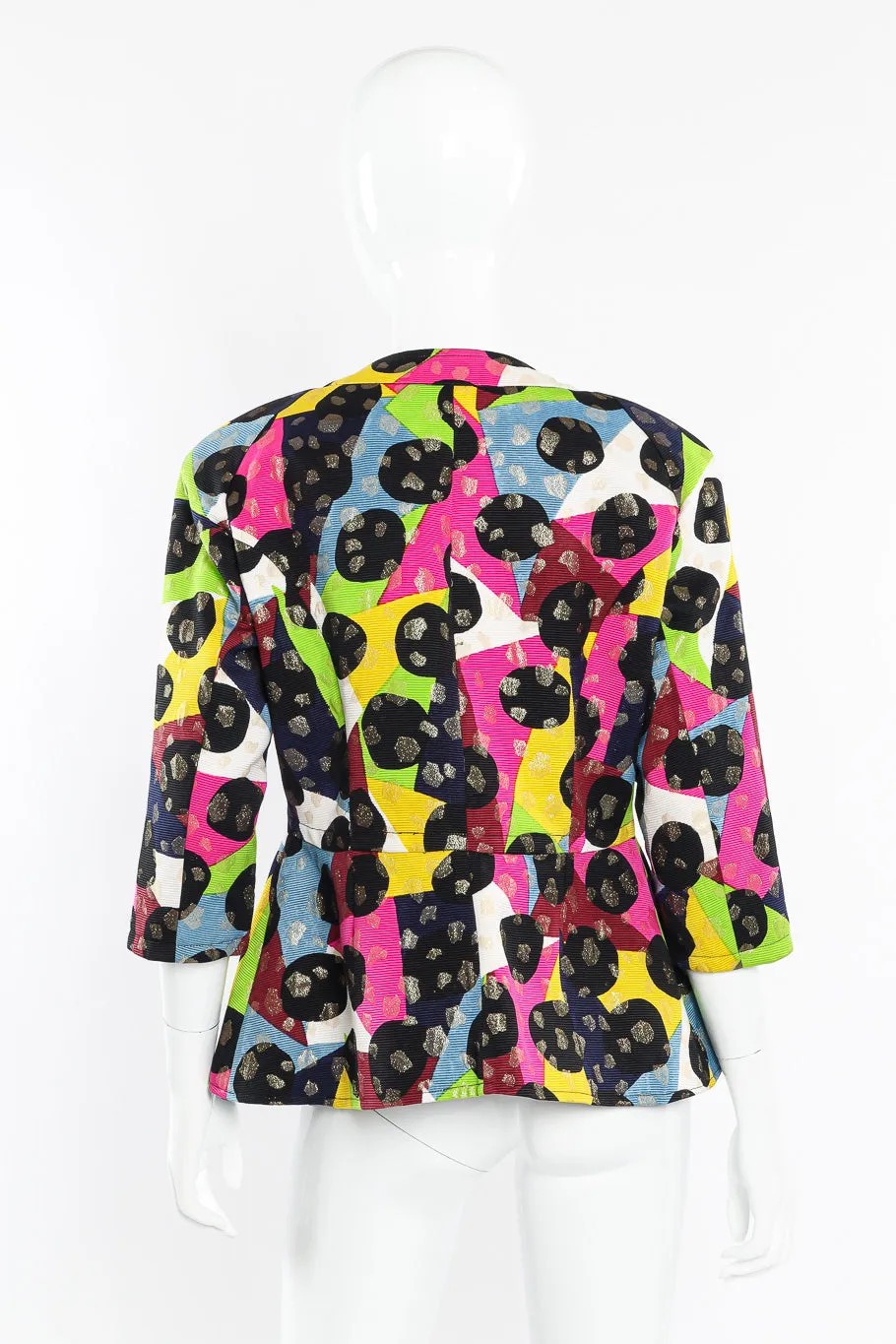 Abstract Grosgrain Peplum Jacket