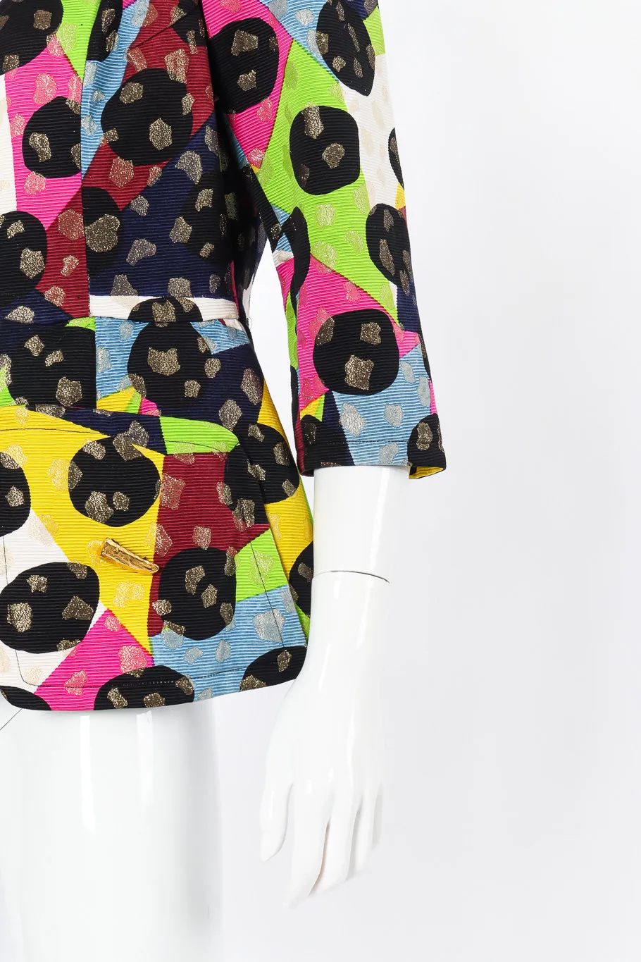 Abstract Grosgrain Peplum Jacket