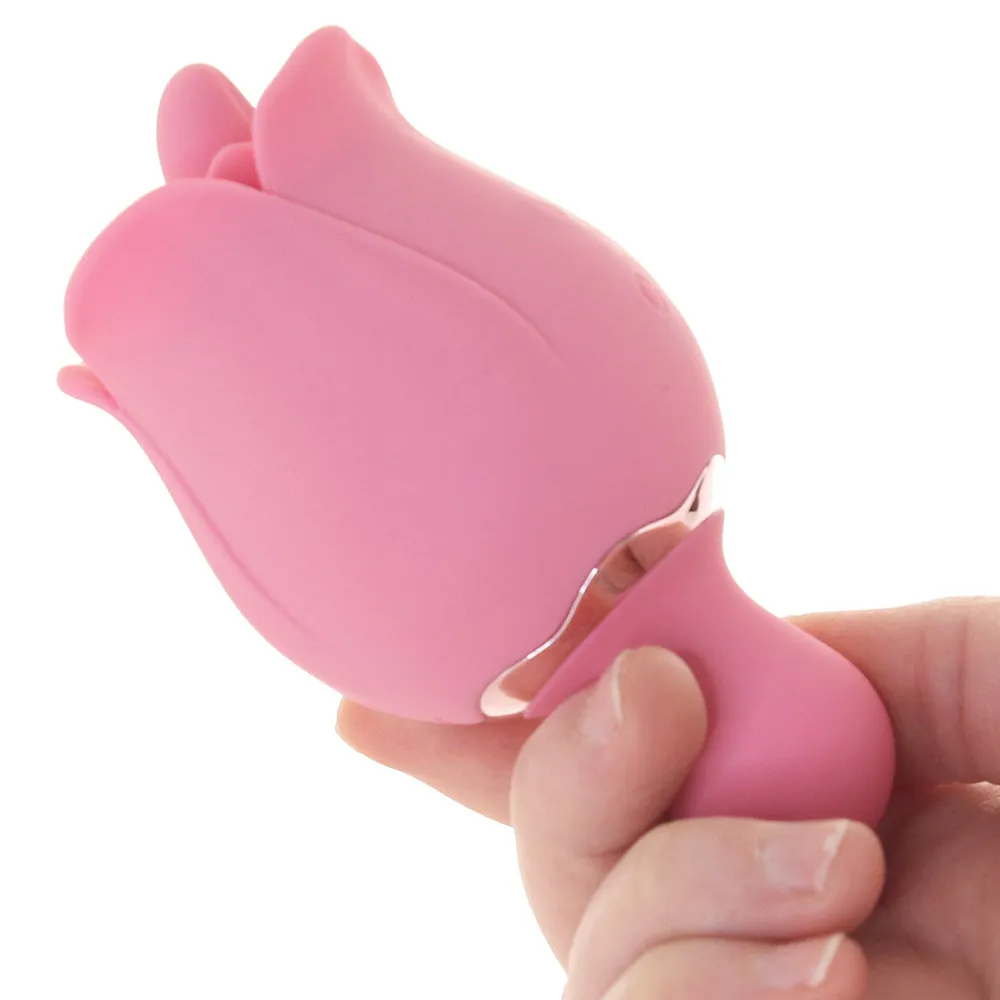 Adam & Eve Eve's Ravishing Clit Flicking Rose Rechargeable Dual-Ended Silicone Vibrator Pink
