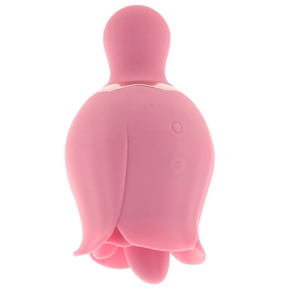 Adam & Eve Eve's Ravishing Clit Flicking Rose Rechargeable Dual-Ended Silicone Vibrator Pink
