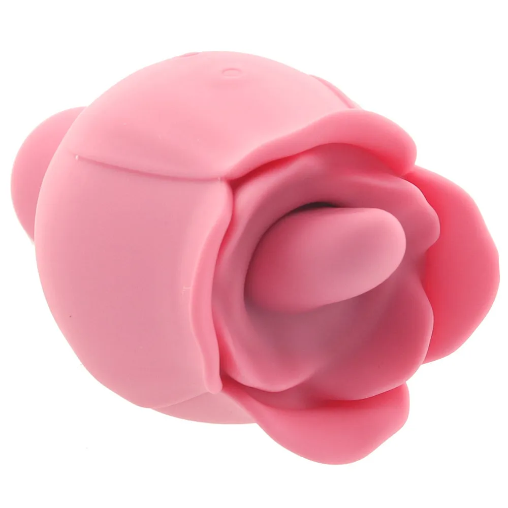 Adam & Eve Eve's Ravishing Clit Flicking Rose Rechargeable Dual-Ended Silicone Vibrator Pink
