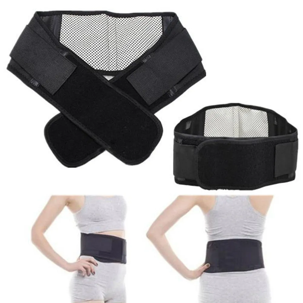 Adjustable Tourmaline Self-heating Magnetic Therapy Waist Belt Lumbar Support Back Waist Support Brace Double Banded
