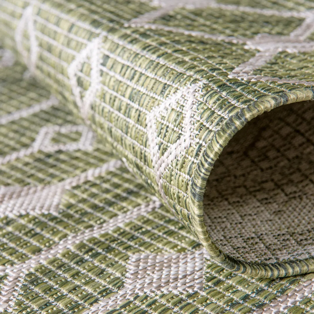 Adley Southwestern Green/Beige Indoor/Outdoor Area Rug Gracie Oaks Rug Size: Oval 5'3" x 8'