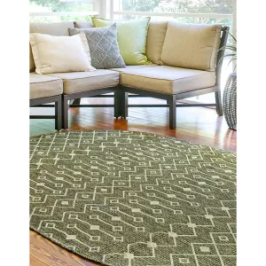 Adley Southwestern Green/Beige Indoor/Outdoor Area Rug Gracie Oaks Rug Size: Oval 5'3" x 8'