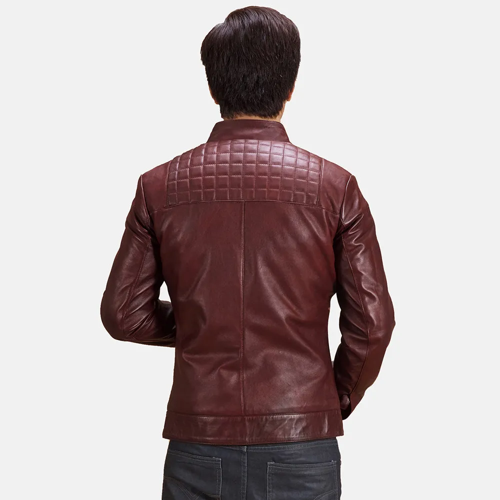 Aesthetic Maroon Leather Jacket
