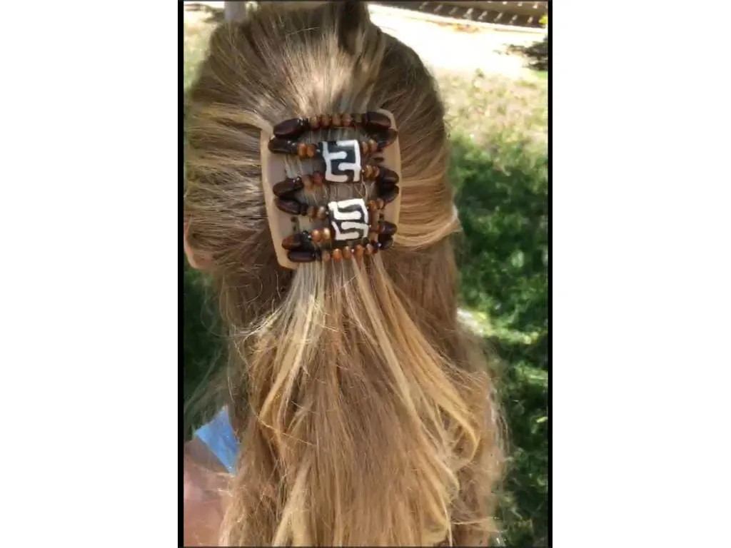 African Butterfly Chameleon Hair Comb - Ndalena Black 50