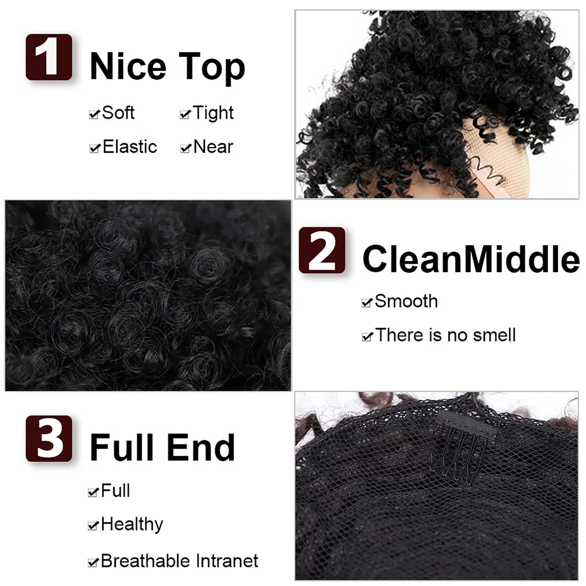 Afro High Puff Hair Bun Wig with Bangs Synthetic  Clip in on Wrap Updo Hair Extensions Afro Puff Drawstring Ponytail for Women