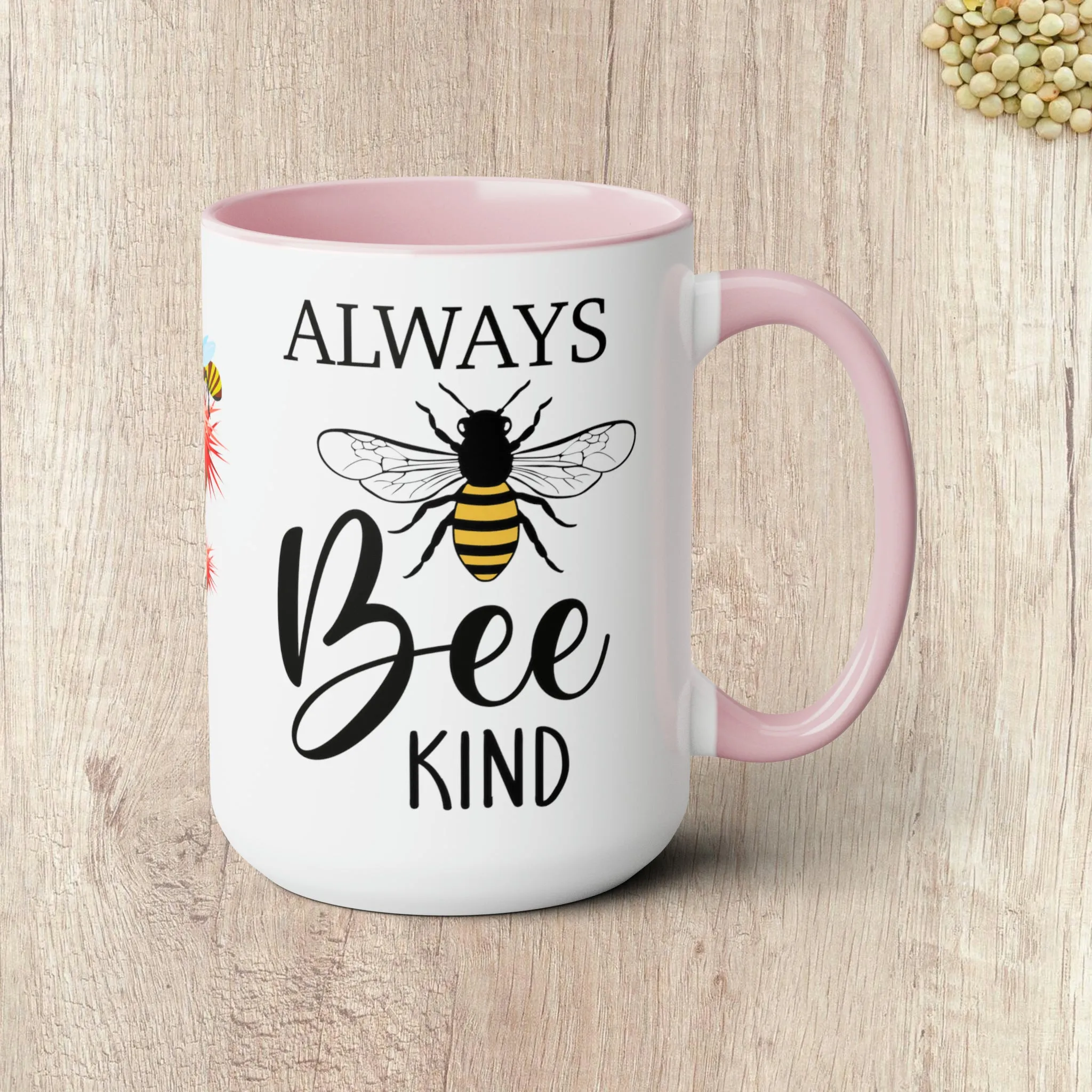 ALWAYS BEE KIND  - Two-Tone Coffee Mug - 15oz - 5 Color Options