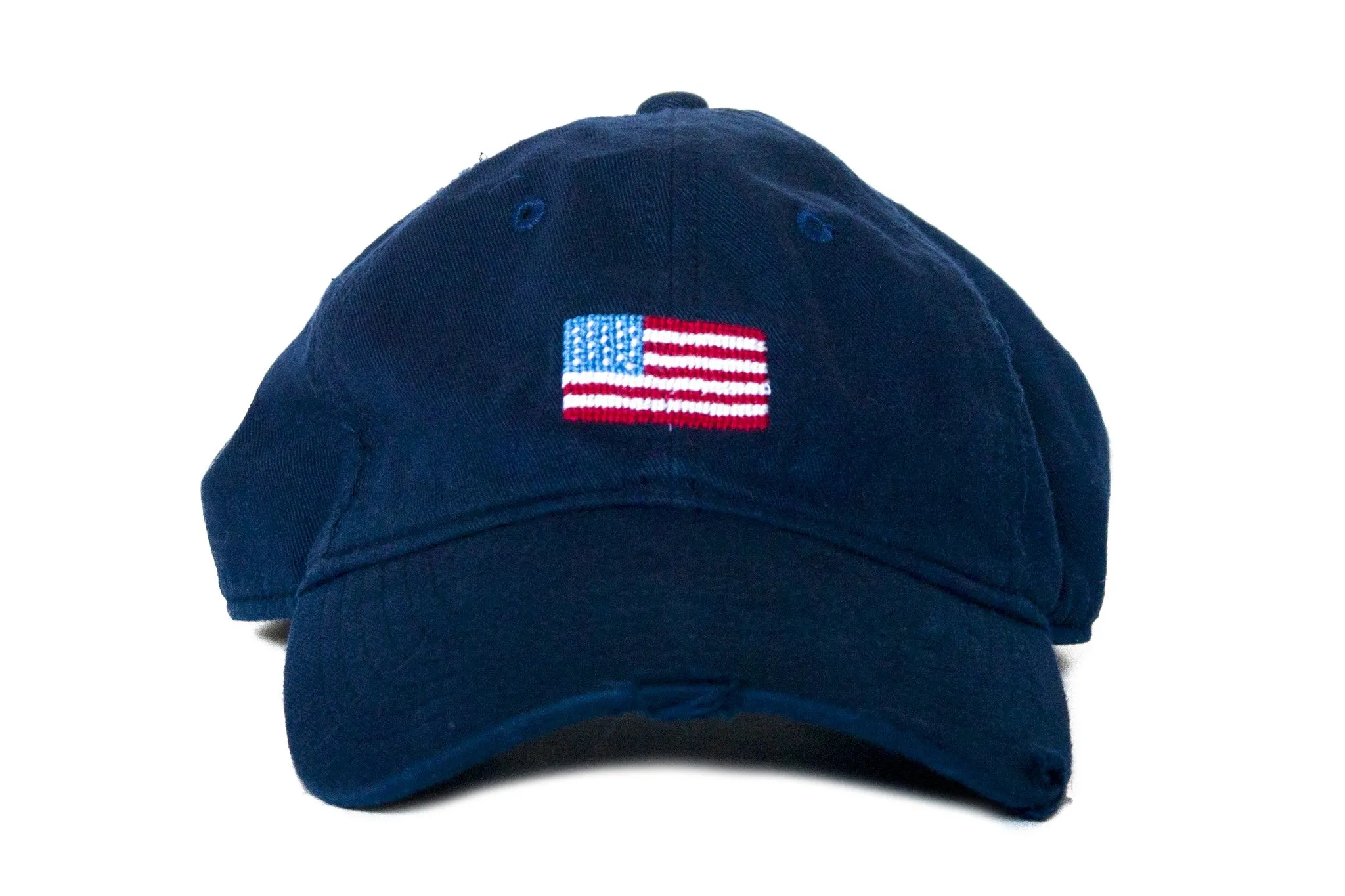 AMERICAN FLAG NEEDLEPOINT HAT NAVY