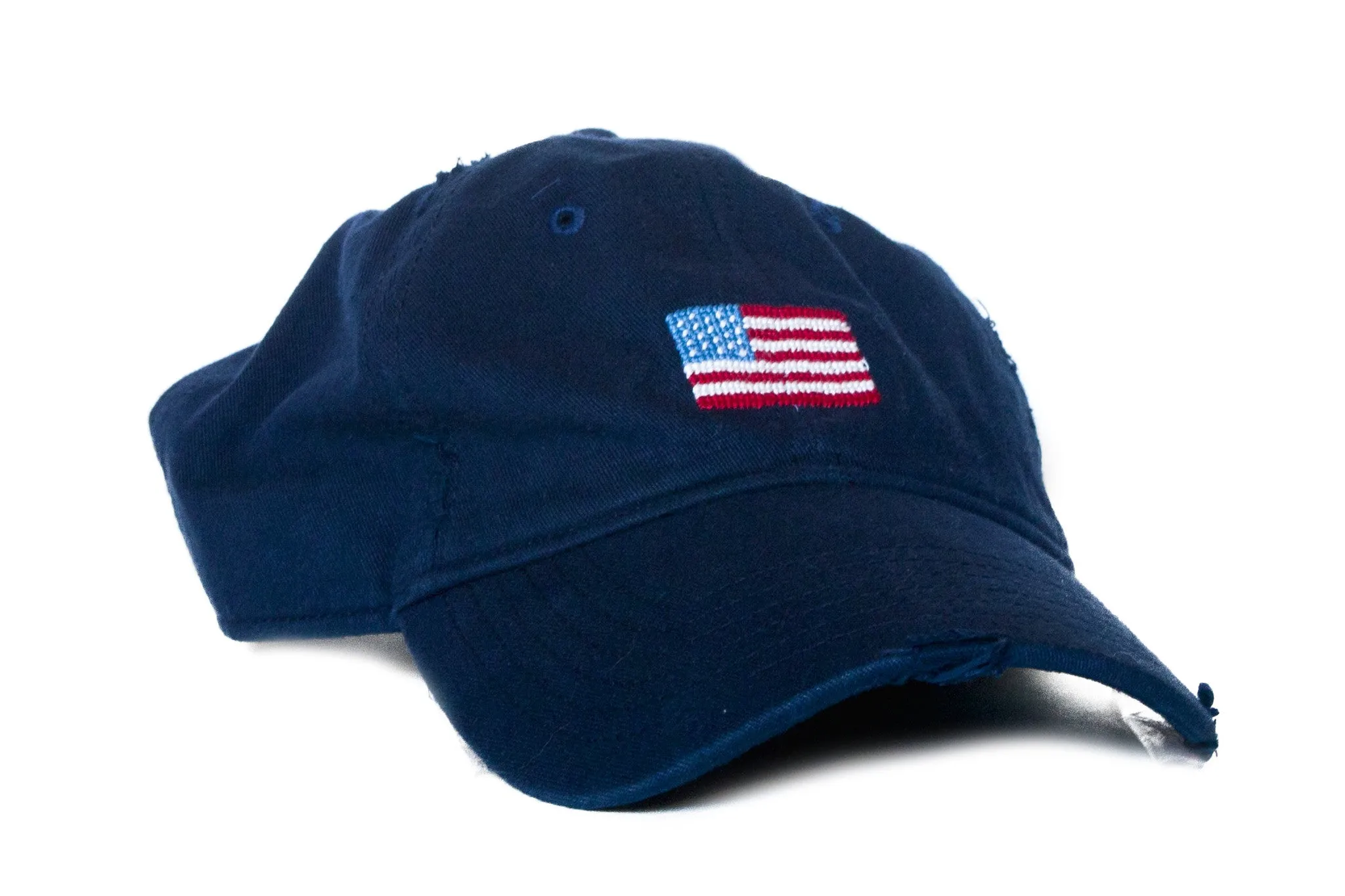 AMERICAN FLAG NEEDLEPOINT HAT NAVY