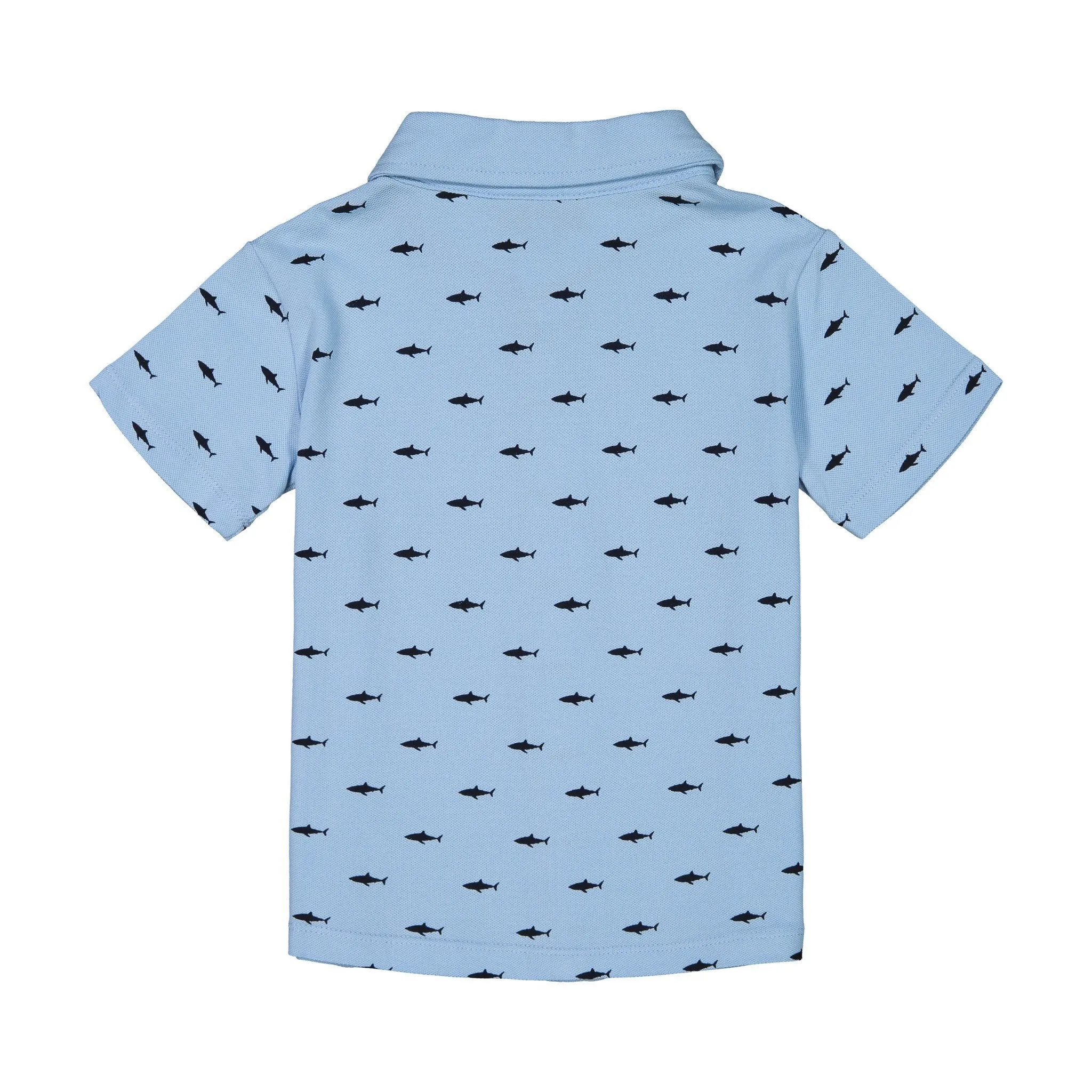 Andy & Evan Blue Knit Shark Print Button Down