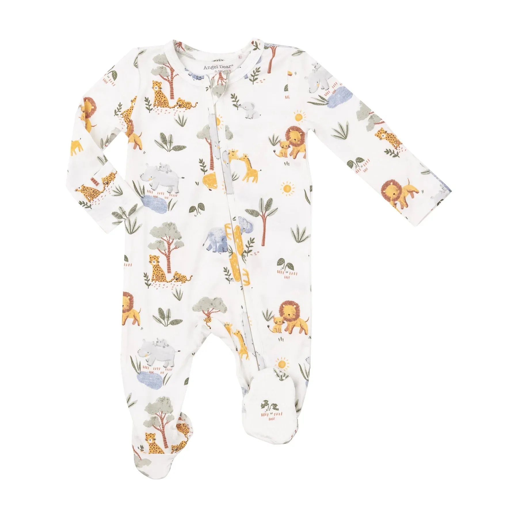 ANGEL DEAR- 2 WAY ZIPPER FOOTIE - PAINTED SAFARI ANIMALS