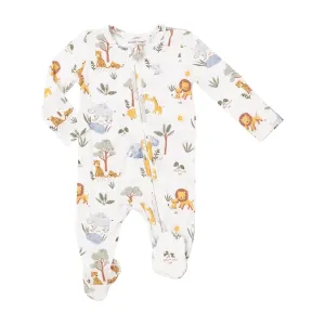 ANGEL DEAR- 2 WAY ZIPPER FOOTIE - PAINTED SAFARI ANIMALS